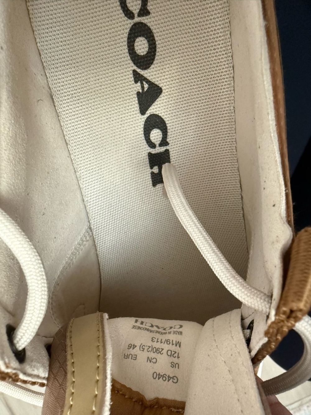 Coach Signature Monogram Sneakers Brown Canvas Suede Lace-Up Size 12D - Picture 4 of 9